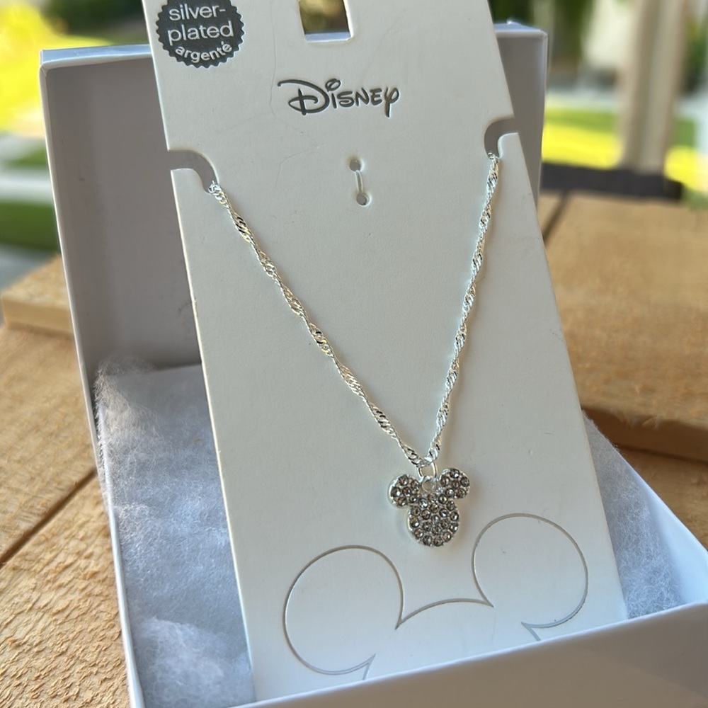 Silver Plated Mickey Mouse with Sparkling Clarity Clear Studs